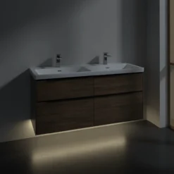 V&b subway 3.0 servantskap 127x57 f/dobbel servant arizona oak m/lys håndtak i volcano black