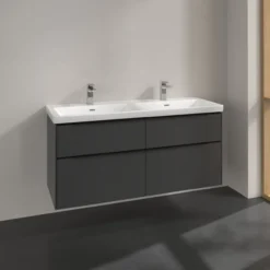 V&b subway 3.0 servantskap 127x57 f/dobbel servant black graphite håndtak i volcano