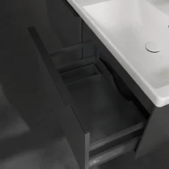 V&b subway 3.0 servantskap 127x42 f/dobbel servant black graphite håndtak i volcano