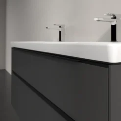 V&b subway 3.0 servantskap 127x57 f/dobbel servant black graphite m/lys håndtak i volcano