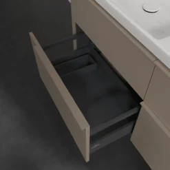 V&b subway 3.0 servantskap 127x57 f/dobbel servant black graphite m/lys håndtak i volcano