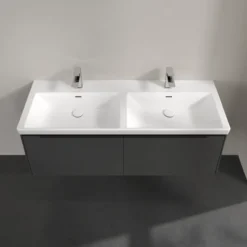 V&b subway 3.0 servantskap 127x42 f/dobbel servant black graphite m/lys håndtak i volcano