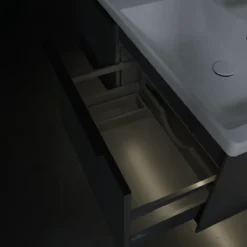 V&b subway 3.0 servantskap 127x42 f/dobbel servant black graphite m/lys håndtak i volcano