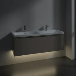 V&b subway 3.0 servantskap 127x42 f/dobbel servant black graphite m/lys håndtak i volcano