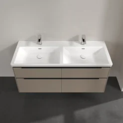 V&b subway 3.0 servantskap 127x57 f/dobbel servant black taupe m/lys håndtak i volcano