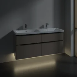 V&b subway 3.0 servantskap 127x57 f/dobbel servant black taupe m/lys håndtak i volcano