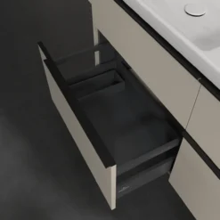 V&b subway 3.0 servantskap 127x57 f/dobbel servant black taupe m/lys håndtak i volcano