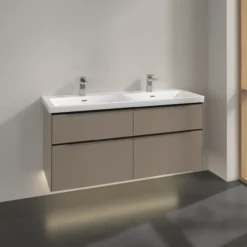 V&b subway 3.0 servantskap 127x57 f/dobbel servant black taupe m/lys håndtak i volcano