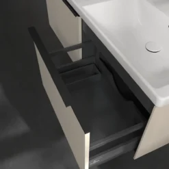 V&b subway 3.0 servantskap 127x42 f/dobbel servant cashmere grey håndtak i volcano black