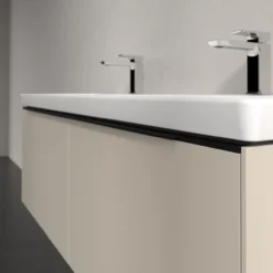V&b subway 3.0 servantskap 127x42 f/dobbel servant cashmere grey håndtak i volcano black