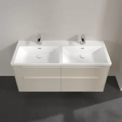 V&b subway 3.0 servantskap 127x57 f/dobbel servant cashmere grey håndtak i møbelets farge