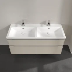 V&b subway 3.0 servantskap 127x57 f/dobbel servant cashmere grey håndtak i krom