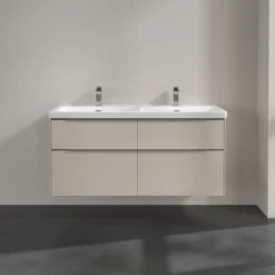 V&b subway 3.0 servantskap 127x57 f/dobbel servant cashmere grey håndtak i krom
