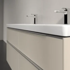 V&b subway 3.0 servantskap 127x57 f/dobbel servant cashmere grey håndtak i krom