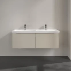 V&b subway 3.0 servantskap 127x42 f/dobbel servant cashmere grey håndtak i møbelets farge