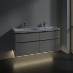 V&b subway 3.0 servantskap 127x57 f/dobbel servant cashmere grey m/lys håndtak i krom