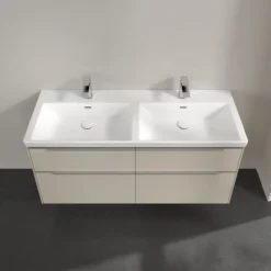 V&b subway 3.0 servantskap 127x57 f/dobbel servant cashmere grey m/lys håndtak i krom