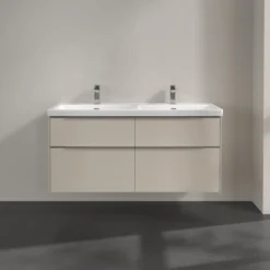 V&b subway 3.0 servantskap 127x57 f/dobbel servant cashmere grey m/lys håndtak i krom