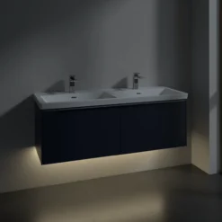 V&b subway 3.0 servantskap 127x42 f/dobbel servant cashmere grey m/lys håndtak i krom