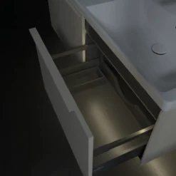 V&b subway 3.0 servantskap 127x42 f/dobbel servant cashmere grey m/lys håndtak i møbelets farge