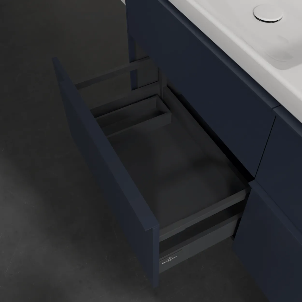V&b subway 3.0 servantskap 127x57 f/dobbel servant cashmere grey m/lys håndtak i møbelets farge