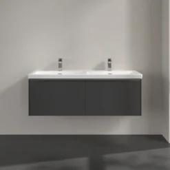 V&b subway 3.0 servantskap 127x42 f/dobbel servant graphite håndtak i krom