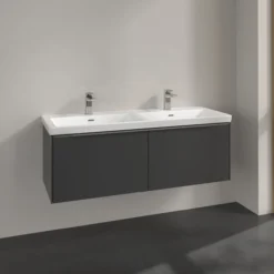 V&b subway 3.0 servantskap 127x42 f/dobbel servant graphite håndtak i krom
