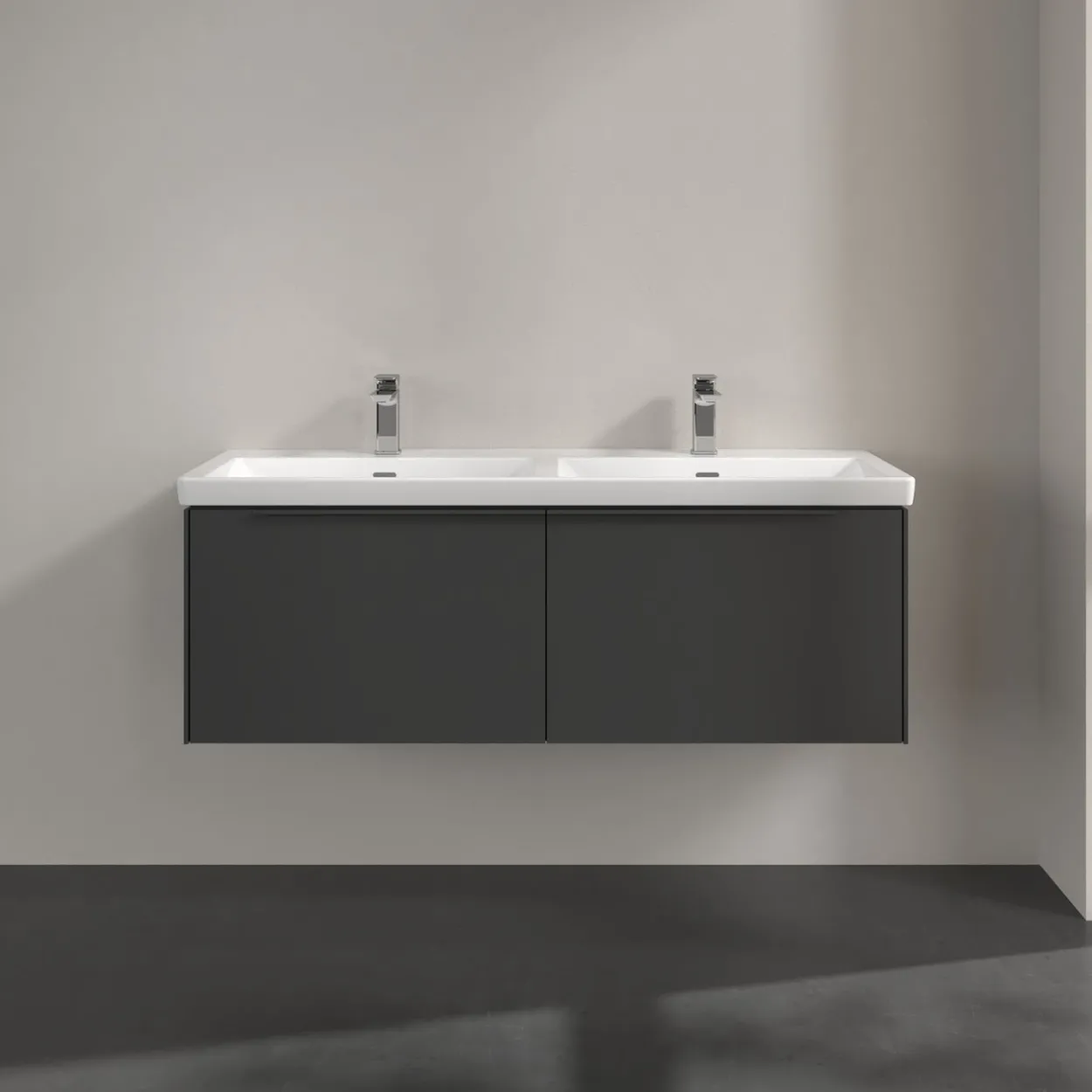 V&b subway 3.0 servantskap 127x42 f/dobbel servant graphite håndtak i møbelets farge