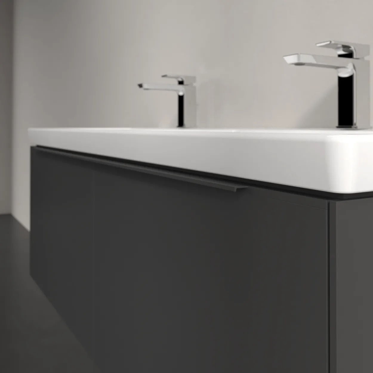 V&b subway 3.0 servantskap 127x42 f/dobbel servant graphite håndtak i møbelets farge