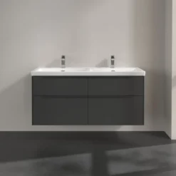 V&b subway 3.0 servantskap 127x57 f/dobbel servant graphite håndtak i møbelets farge