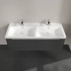 V&b subway 3.0 servantskap 127x42 f/dobbel servant graphite m/lys håndtak i krom