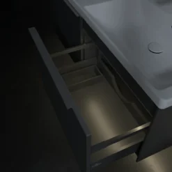 V&b subway 3.0 servantskap 127x42 f/dobbel servant graphite m/lys håndtak i krom