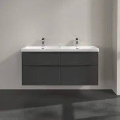 V&b subway 3.0 servantskap 127x57 f/dobbel servant graphite m/lys håndtak i møbelets farge