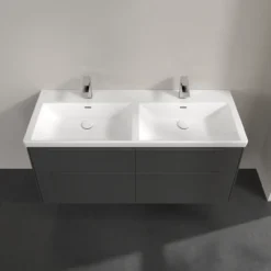 V&b subway 3.0 servantskap 127x57 f/dobbel servant graphite m/lys håndtak i møbelets farge