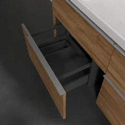 V&b subway 3.0 servantskap 127x57 f/dobbel servant graphite m/lys håndtak i møbelets farge