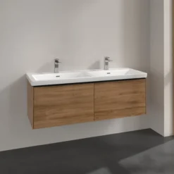 V&b subway 3.0 servantskap 127x42 f/dobbel servant kansas oak håndtak i volcano black