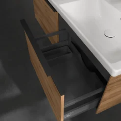 V&b subway 3.0 servantskap 127x42 f/dobbel servant kansas oak håndtak i volcano black