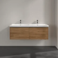 V&b subway 3.0 servantskap 127x42 f/dobbel servant kansas oak håndtak i krom