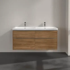 V&b subway 3.0 servantskap 127x57 f/dobbel servant kansas oak håndtak i krom