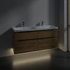 V&b subway 3.0 servantskap 127x57 f/dobbel servant kansas oak m/lys håndtak i volcano black