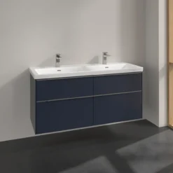 V&b subway 3.0 servantskap 127x57 f/dobbel servant marine blue håndtak i krom