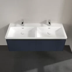 V&b subway 3.0 servantskap 127x42 f/dobbel servant marine blue håndtak i volcano black