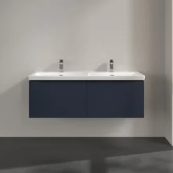 V&b subway 3.0 servantskap 127x42 f/dobbel servant marine blue håndtak i volcano black