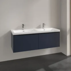 V&b subway 3.0 servantskap 127x42 f/dobbel servant marine blue håndtak i volcano black