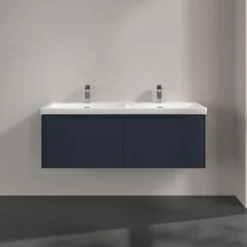 V&b subway 3.0 servantskap 127x42 f/dobbel servant marine blue håndtak i møbelets farge