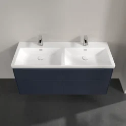 V&b subway 3.0 servantskap 127x57 f/dobbel servant marine blue m/lys håndtak i møbelets farge
