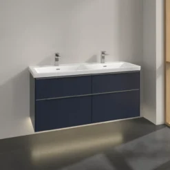 V&b subway 3.0 servantskap 127x57 f/dobbel servant marine blue m/lys håndtak i krom