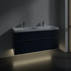 V&b subway 3.0 servantskap 127x57 f/dobbel servant marine blue m/lys håndtak i krom