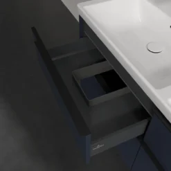 V&b subway 3.0 servantskap 127x57 f/dobbel servant marine blue m/lys håndtak i volcano black