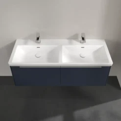 V&b subway 3.0 servantskap 127x42 f/dobbel servant marine blue m/lys håndtak i krom